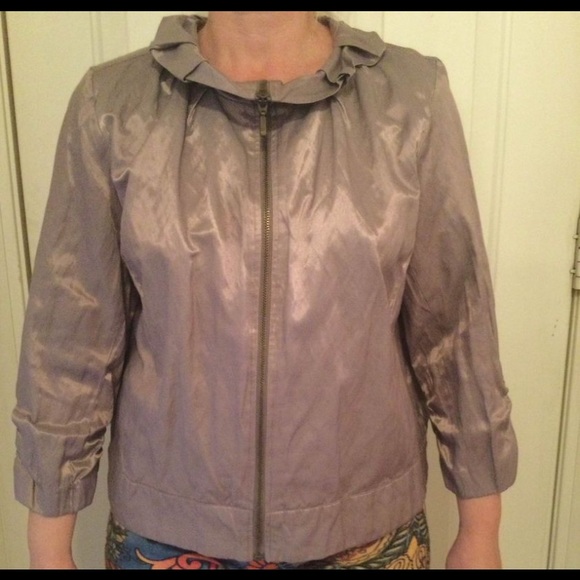 Ruby Rd. Zippered Jacket Shimmer 3/4 Sleeves Spring blazer Jacket lightweight - Picture 2 of 8